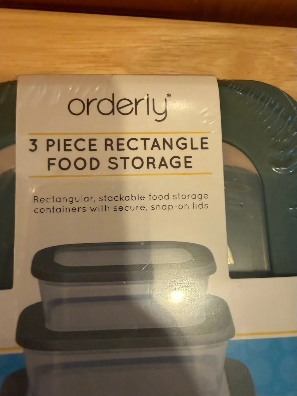Orderly 3-Piece Rectangle Food Storage Set - Green